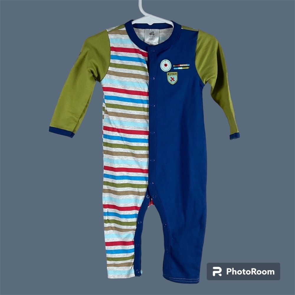 Just Born Baby Boy Organic Cotton One Piece Coverall Jumper 12 months New